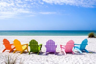 Southwest Florida Coast - Beach with chairs overlooking Gulf