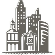 Cityscape icon in grey 
