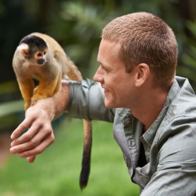 Zooamerica monkey on man's arm