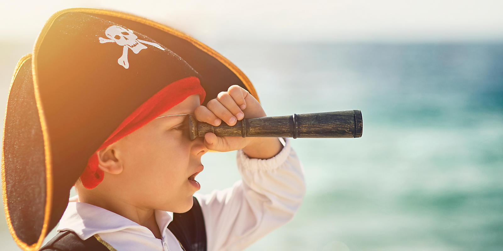 Boy dressed up as a pirate for the Sea Dragon Pirate Cruise