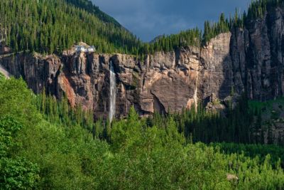 alaska bridalveil falls telluride summer landscape waterfall box-canyon