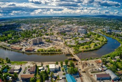 alaska fairbanks aerial view skyline summer