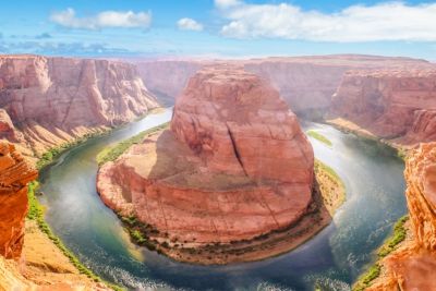
arizona horseshoe bend aerial view