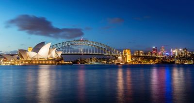 australia sydney skyline at twilight