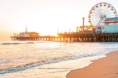 california los angeles santa monica pier sunset
