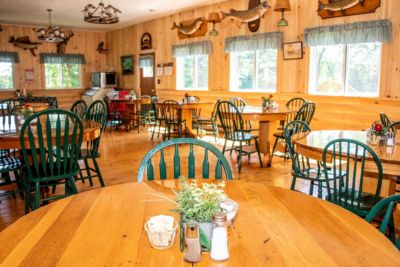 Young's Wilderness Camp dining room in Canada