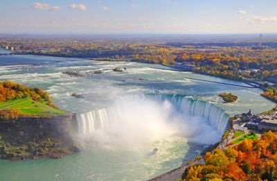 canada niagara falls aerial view autumn fall
