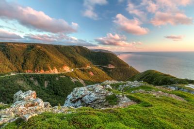 canada nova scotia cape breton highlands national park cabot trail-sunset