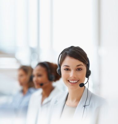 call center woman with headset 