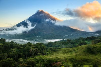 costa rica arenal volcano sunrise