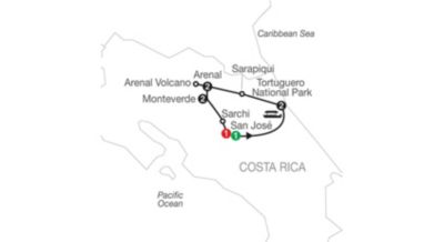 Costa rica map owner adventures