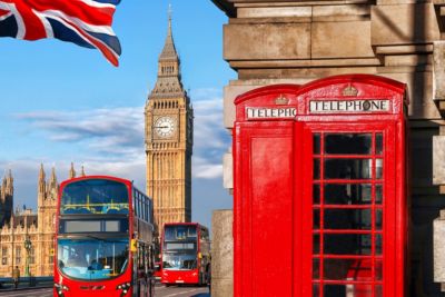 england london big den double decker bus red telephone box