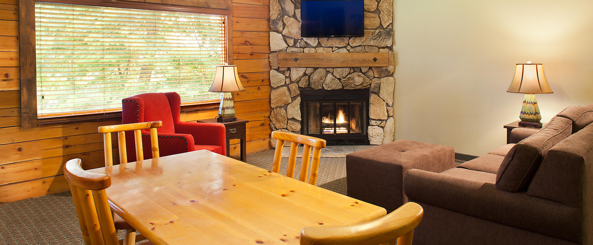 Wisconsin Resort timber living room