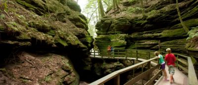 Wisconsin vacation kids walking through Witchs Gulch