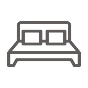 icon bed with pillows