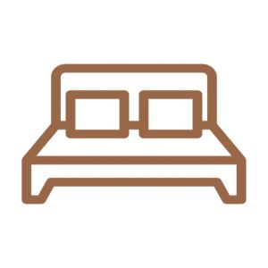 icon bed with pillows