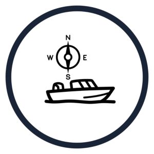 icon boat compass circle dark mode
