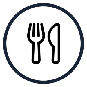 icon dining utensils circle dark-mode