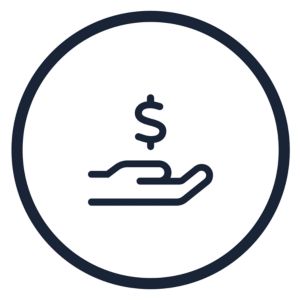 icon dollar sign hand circle dark mode