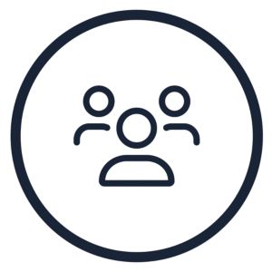 icon group of people circle dark mode