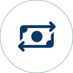 icon money arrows pointing each direction dark mode