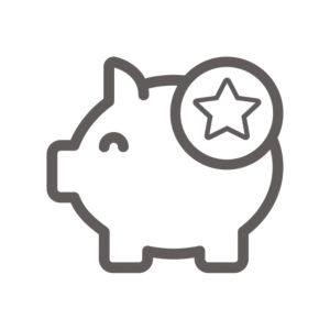 icon piggy bank star