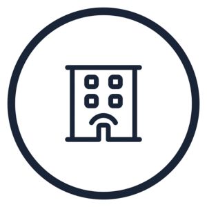 icon resort getaways building circle dark mode