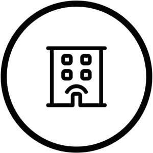 Icon building circle dark mode