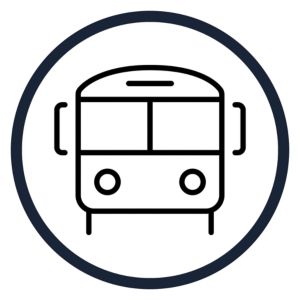icon tour bus circle dark mode