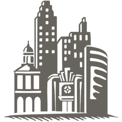 Cityscape icon in grey 