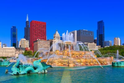 Millennium Park Buckingham Fountain daytime view