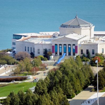 Shedd Aquarium exterior aerial view