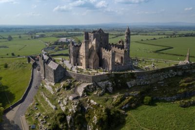 ireland rock of cashel aerial view