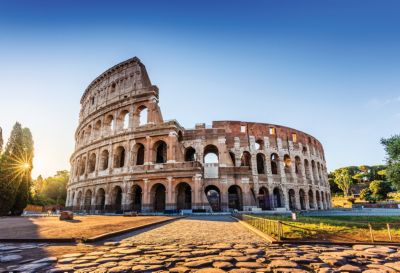 italy rome colosseum morning exterior