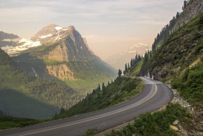 montana mountain pass going to the sun road