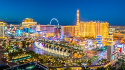 Las Vegas Casino Royale Night Illumination, LV Strip, Nevada, USA