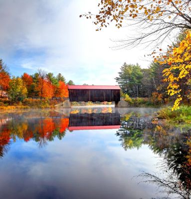 New Hampshire Lincoln County Covered Bridge