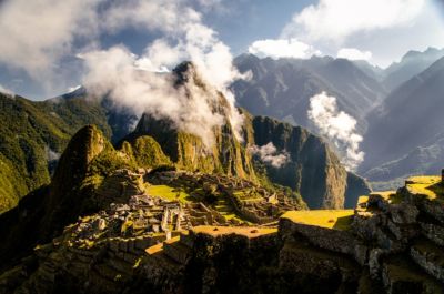 peru ancient ruins machu picchu in peruvian andes