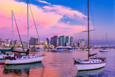 san diego boats dusk