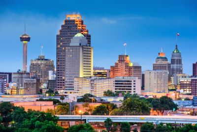 Texas san antonio downtown district skyline night