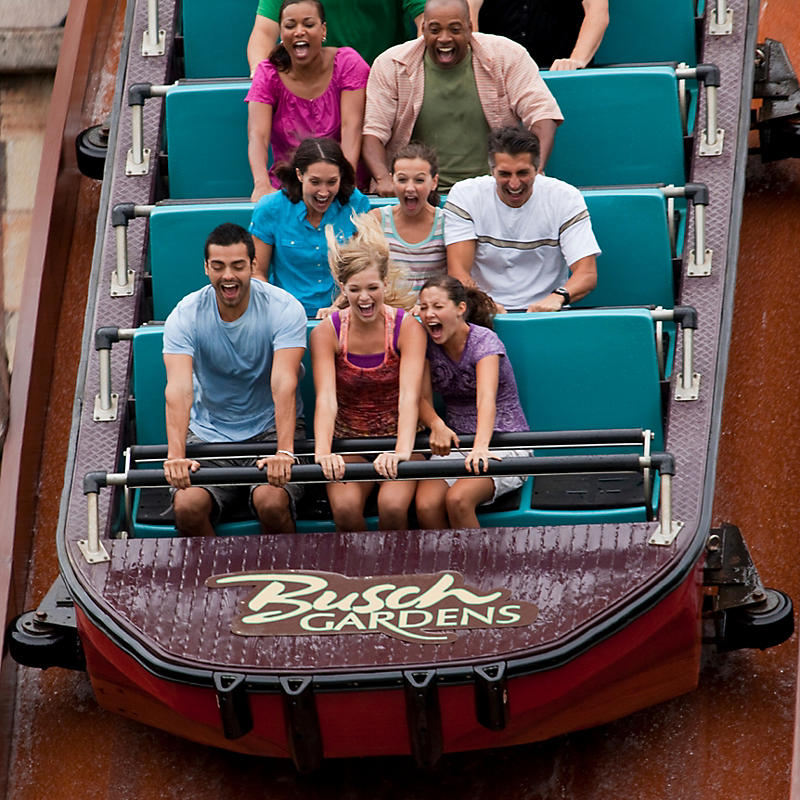 Family on ride in Busch Gardens Williamsburg