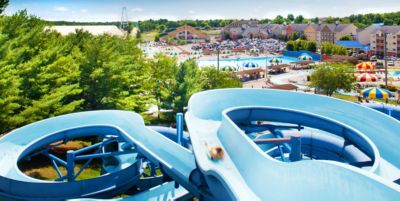 Mt. Olympus Water Park water slides view of park